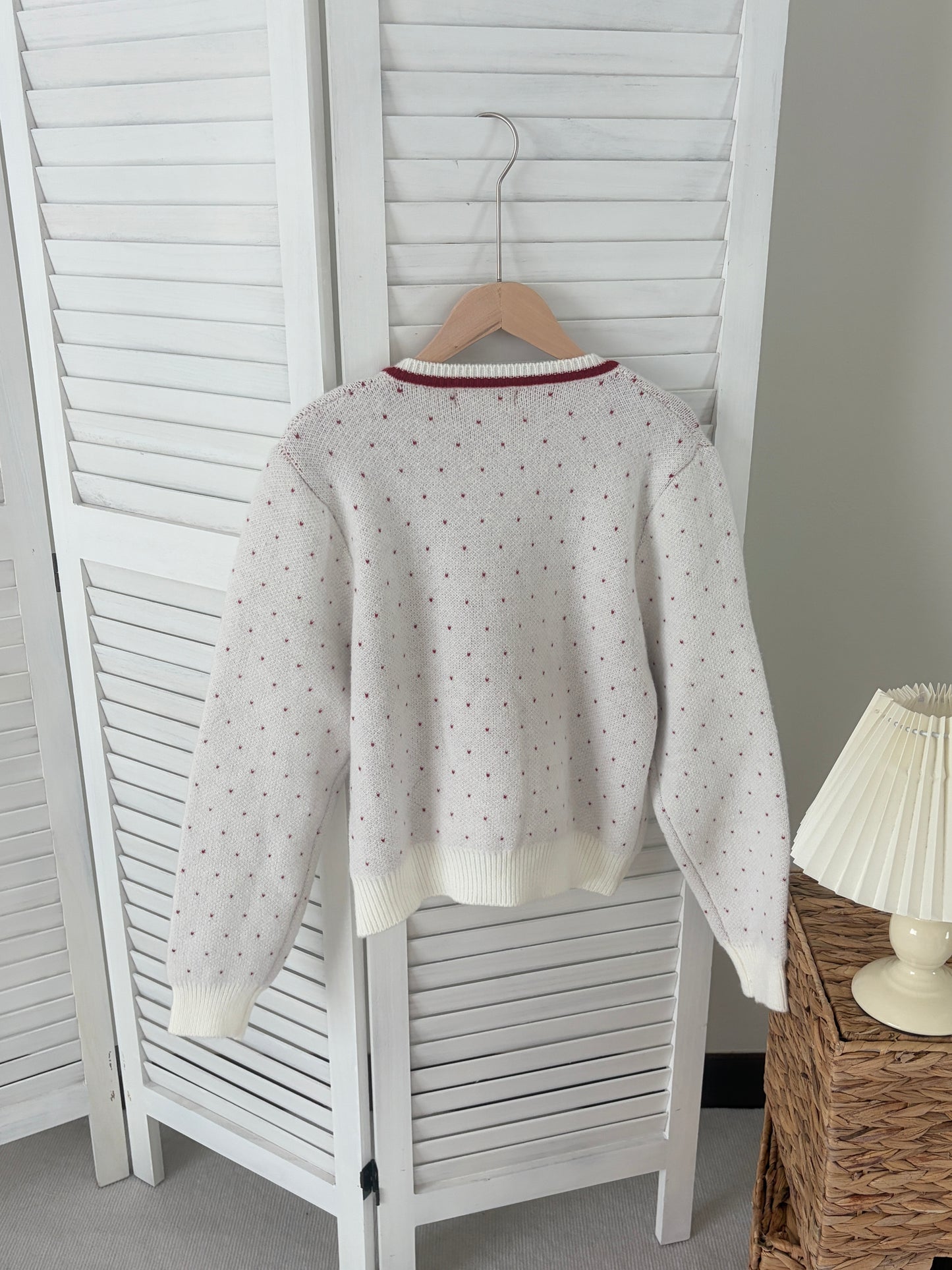 [SALE] Polka Ribbon Trim Cardigan