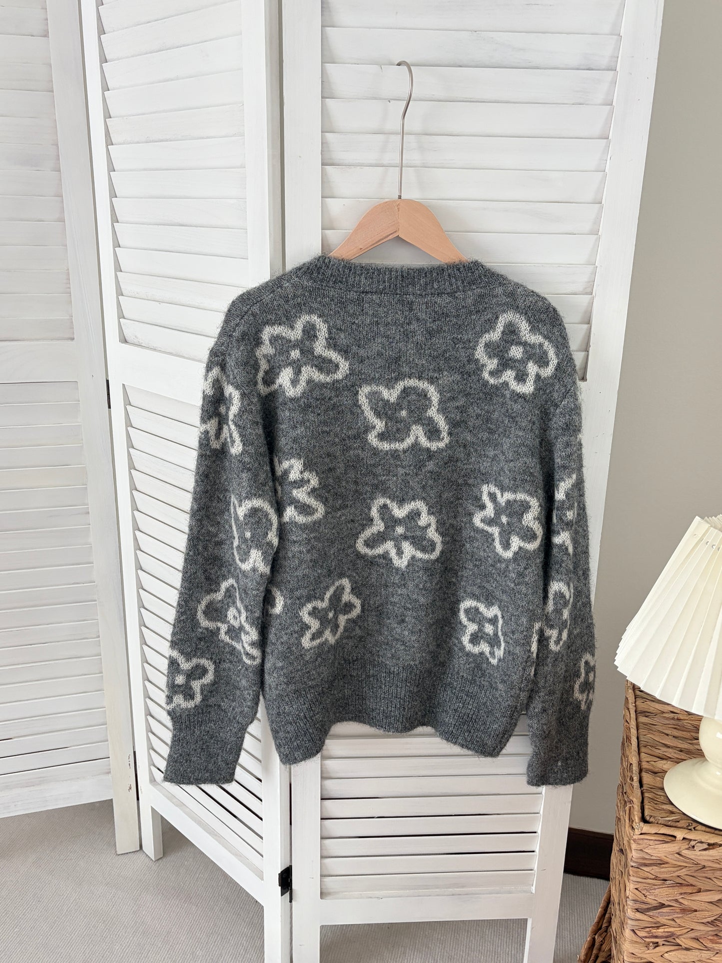 [SALE] Blossom Knit Cardigan in Grey