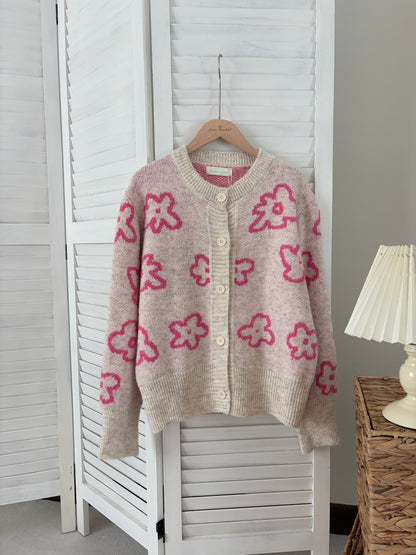 [SALE] Blossom Knit Cardigan in Pink