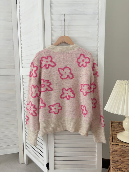 [SALE] Blossom Knit Cardigan in Pink