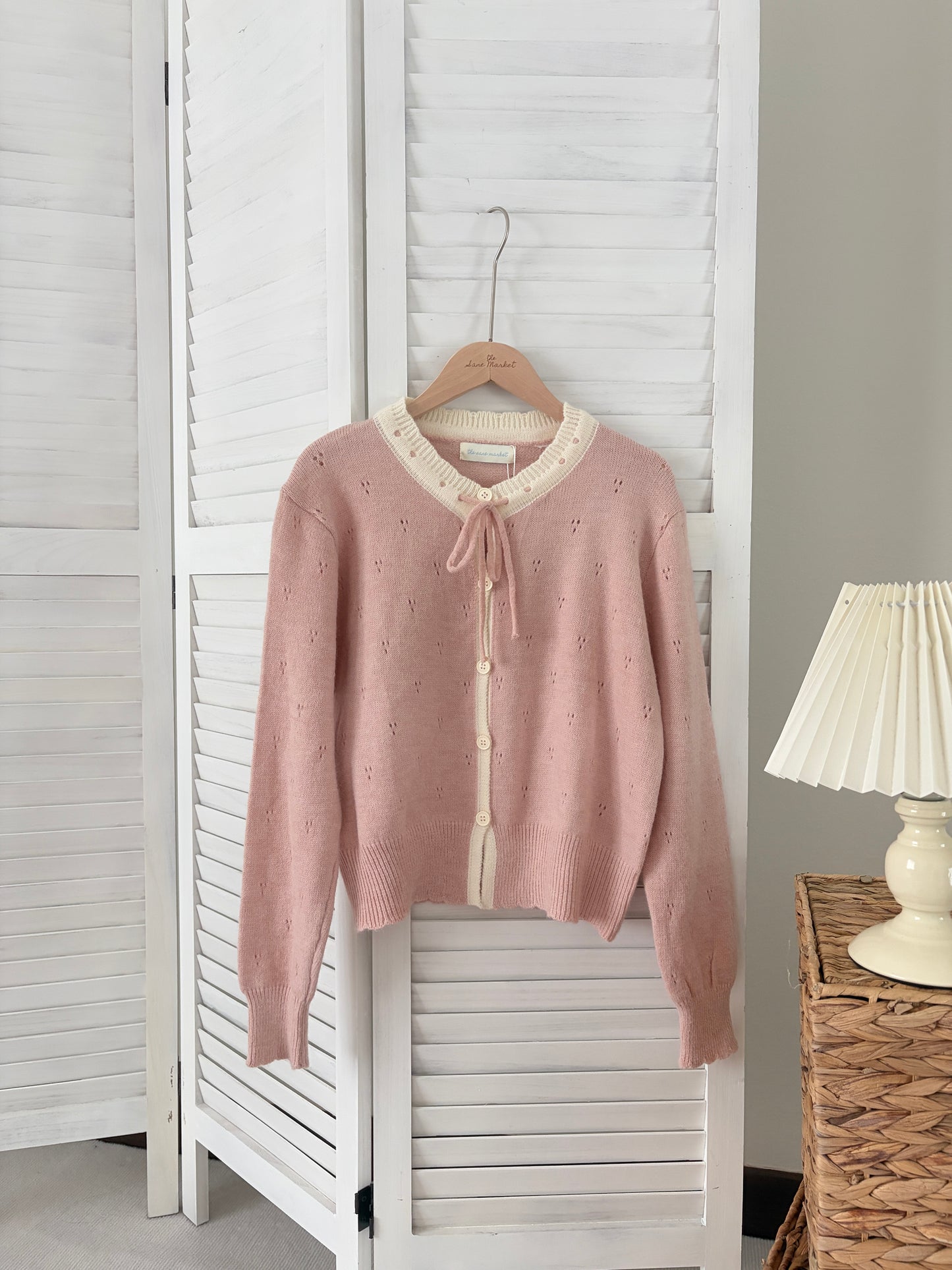 [SALE] Sweet Ribbon Knit Cardigan in Pink