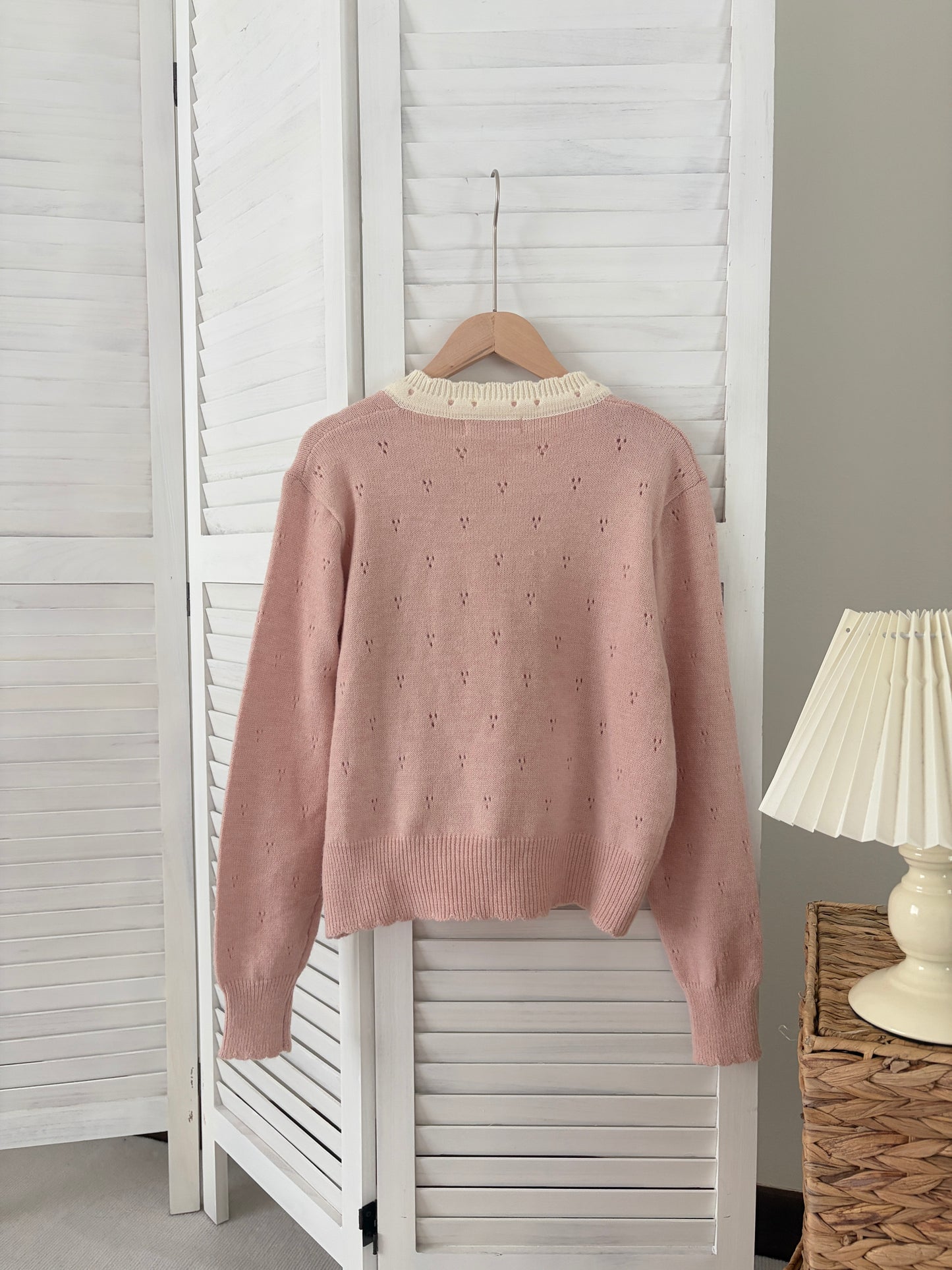 [SALE] Sweet Ribbon Knit Cardigan in Pink
