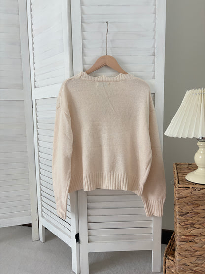 [SALE] Spring Floral V-Neck Cardigan in Cream