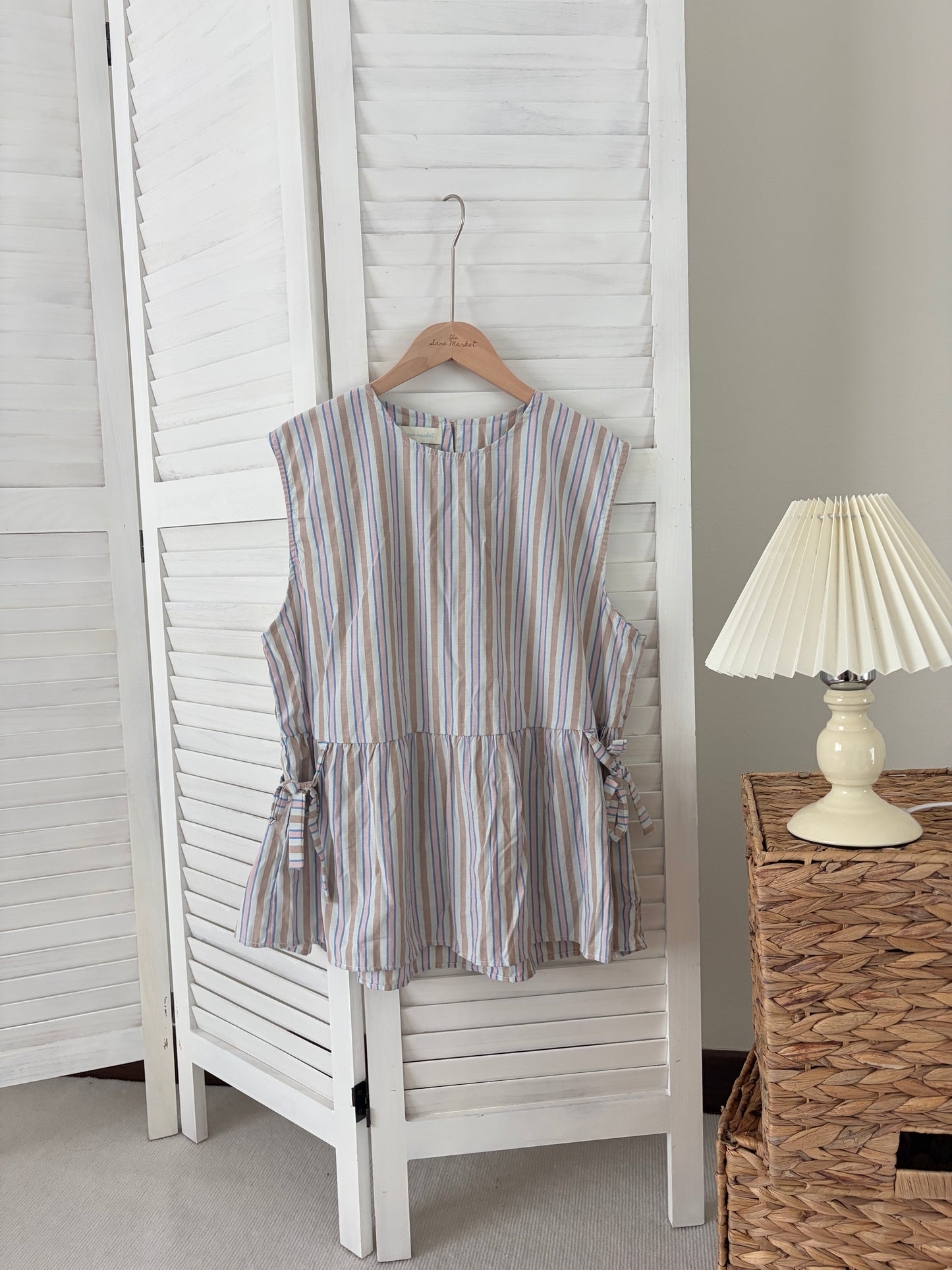 [SALE] Striped Side-Tie Peplum Vest