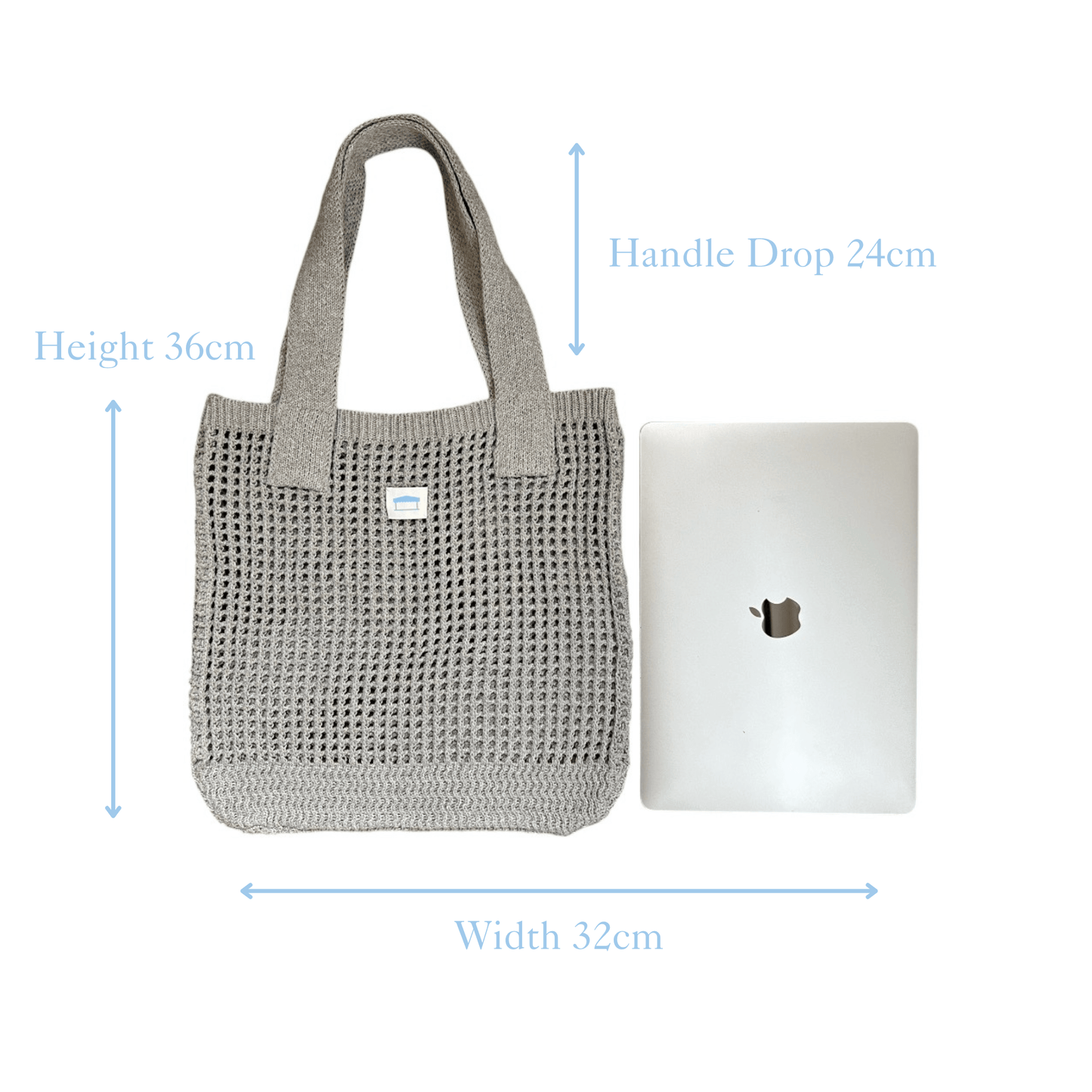 Mood Crotchet Tote Bag in Grey - The Sane Market