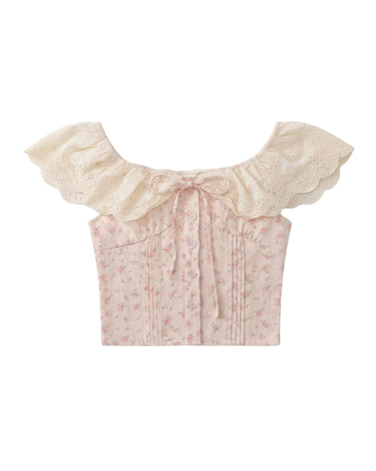 Primrose Eyelet Ruffle Top