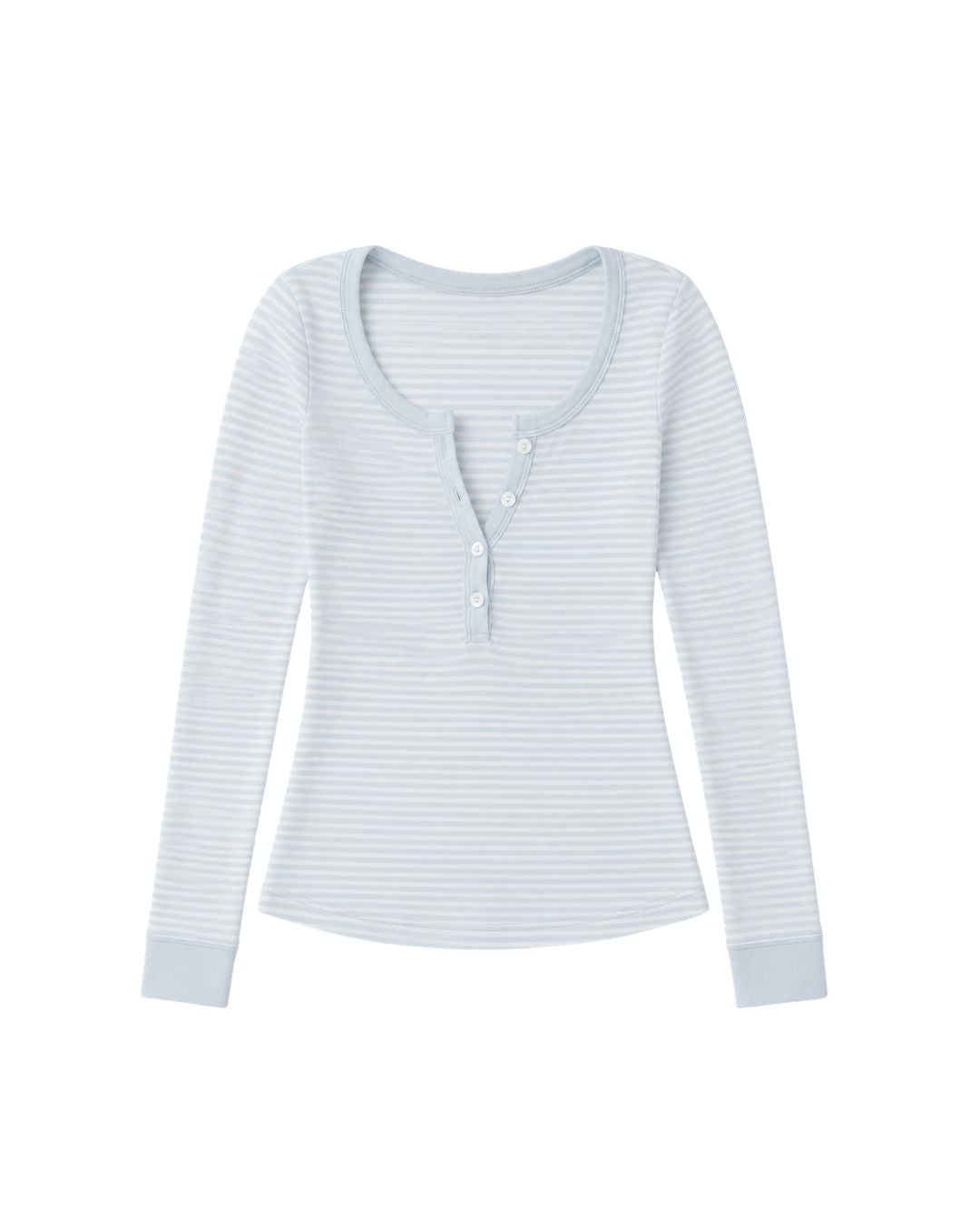 Henley Long Sleeve Top in Blue