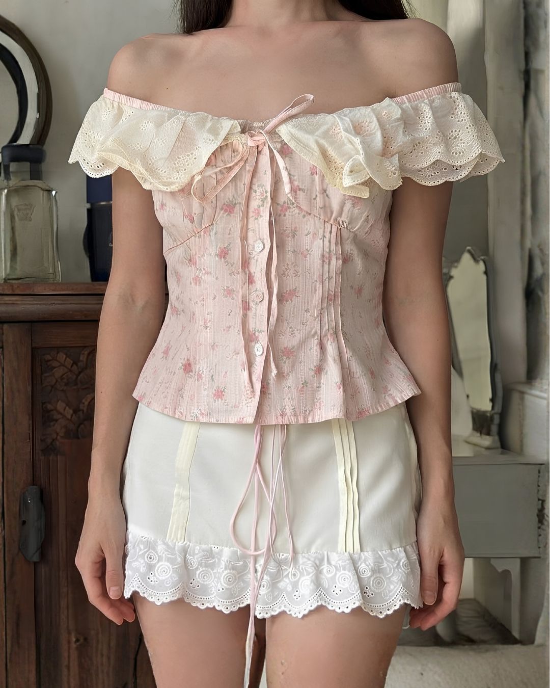 Primrose Eyelet Ruffle Top